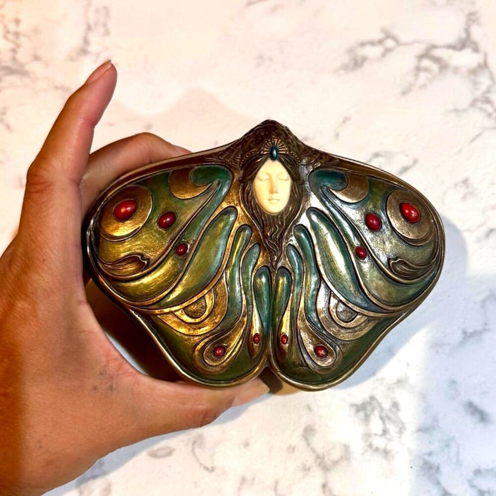 Veronese Design Art Nouveau Princess Butterfly Trinket Box butterfly winged nymp